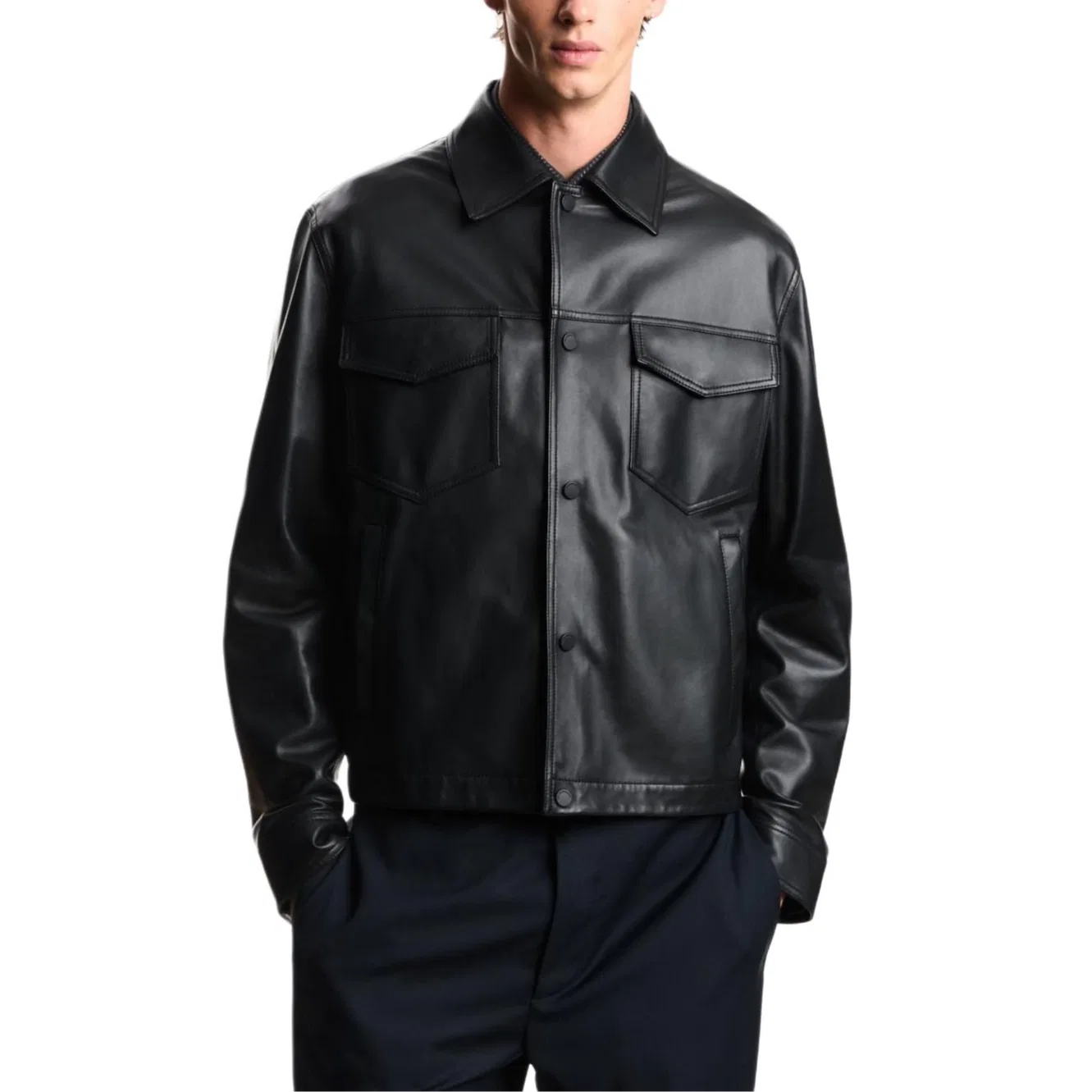 Мужская куртка-рубашка EMPORIO ARMANI, Black — фото 3