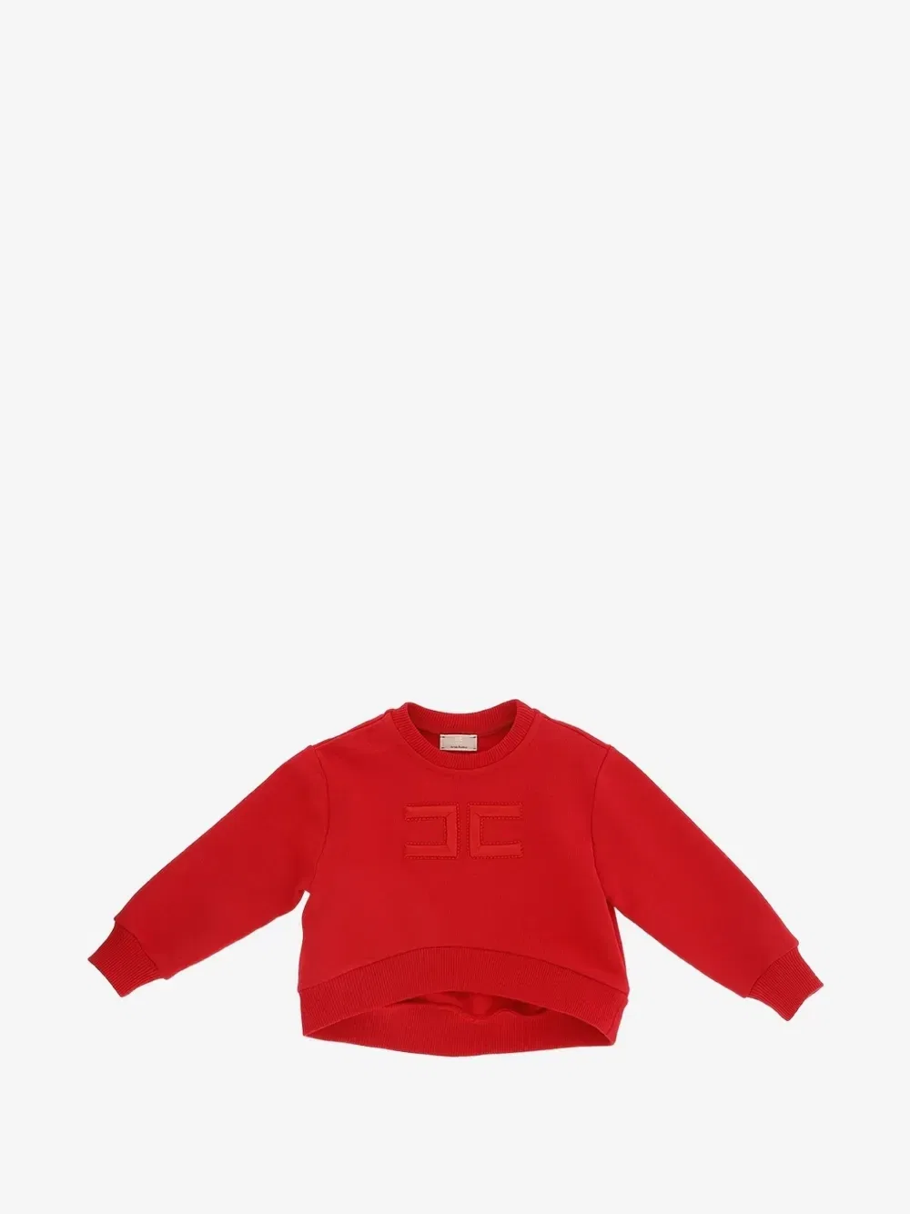 Свитшот с вышивкой логотипа Elisabetta Franchi Kids, красный