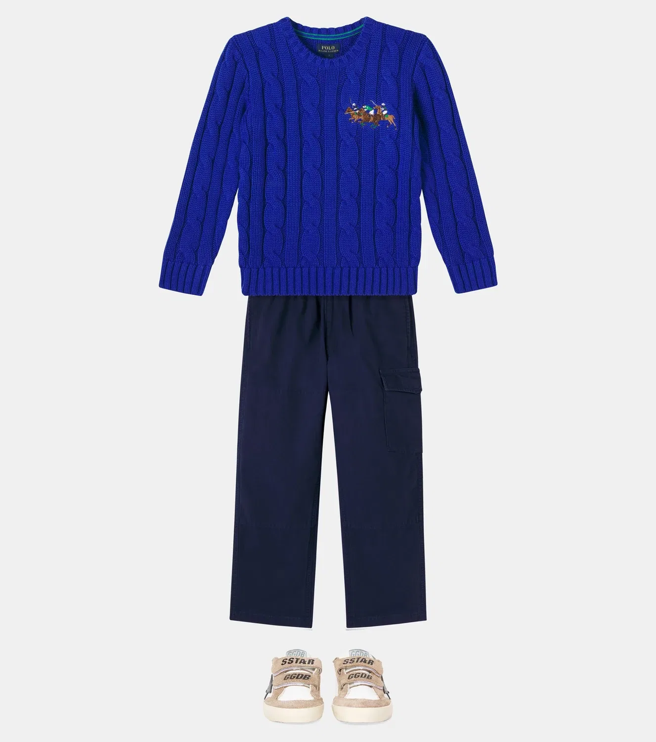 Свитер хлопковый Polo Ralph Lauren Kids, синий — фото 2