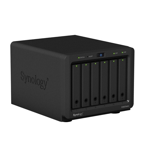 

Сетевое хранилище Synology DS620slim NAS с 6 отсеками, черный