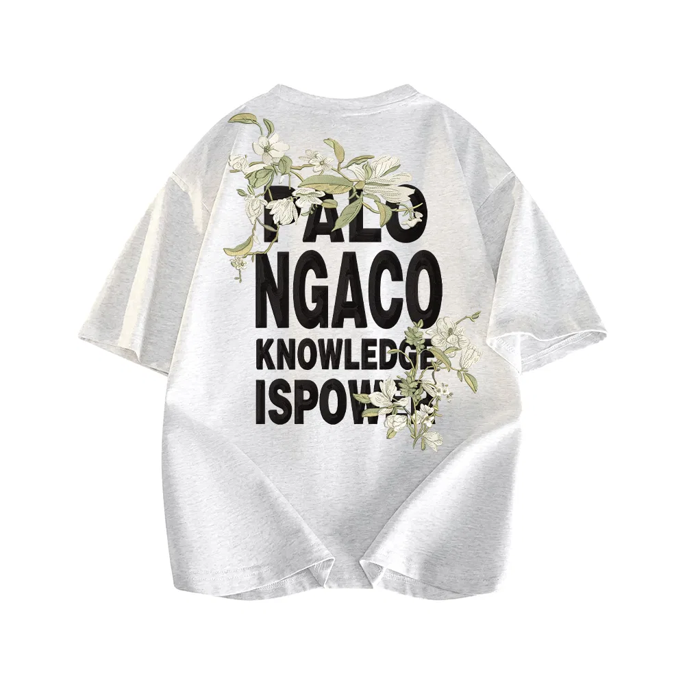 Детская футболка с круглым вырезом Unisex Crew Neck Moderate PAL ONGACO, White Heather Gray (Black Letter)