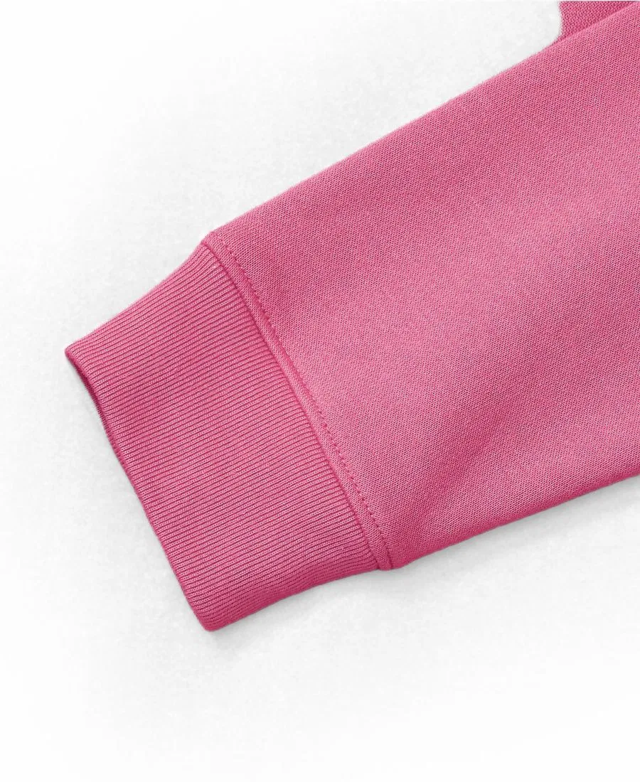 Детский свитшот свободного кроя с флисом Husky Relaxed Fit Fleece Crewneck Lands' End, Rose Violet — фото 3
