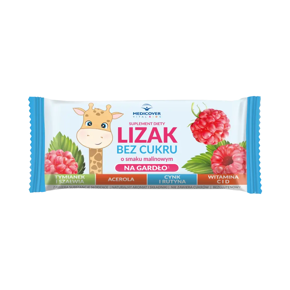 

Medicover Vital Kids леденцы для иммунитета со вкусом малины, 5 шт/упак.