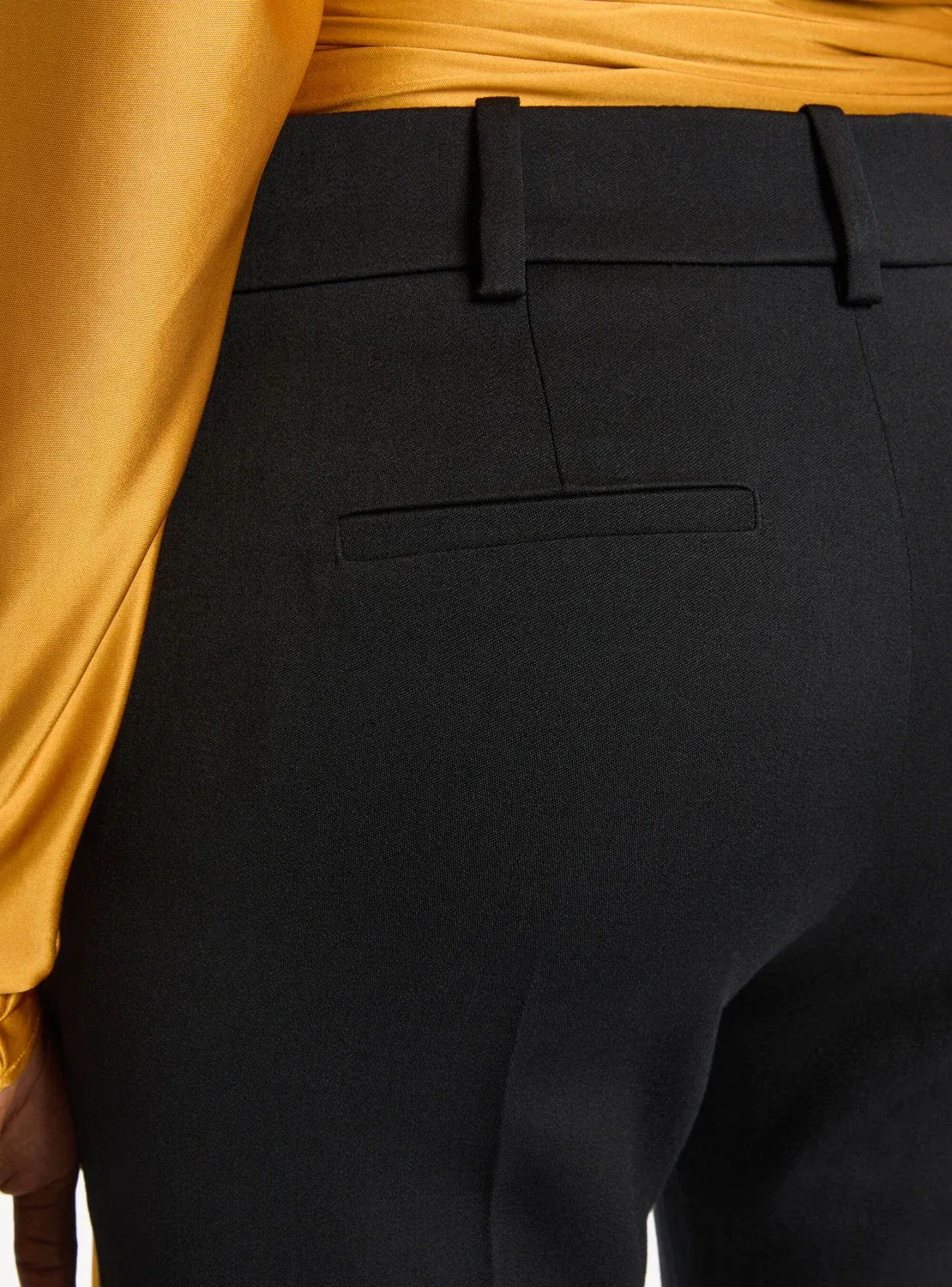 Брюки свободного кроя из шерстяного атласа BALMAIN, черный — фото 4