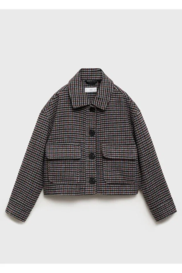 Детская куртка для девочек твидовое Mango Kids, Wine Color