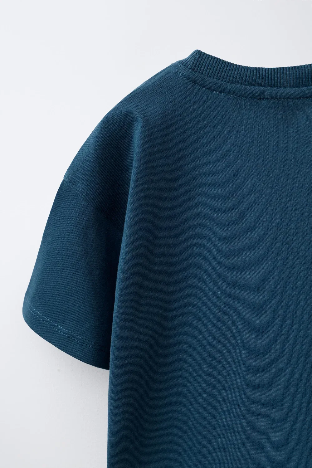 Футболка с бейсбольным принтом ZARA, Navy Blue — фото 4