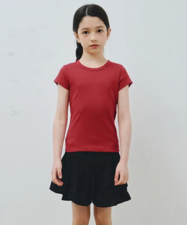 Футболка с коротким рукавом, слим, Musinsa Standard Kids, чили-красный