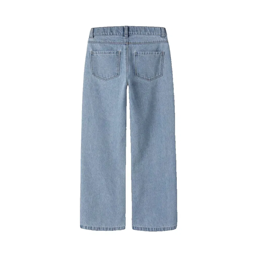 Детские джинсы для девочек с вышивкой Stitch Wide Name it, Blue — фото 2