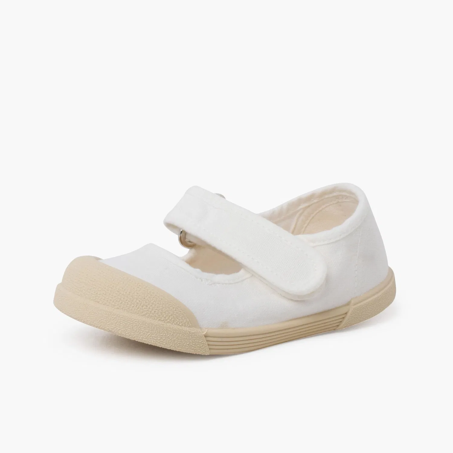 Детские балетки для девочек без каблука Pisamonas Barefoot Canvas Soft Strap Ballet Flats, White — фото 2