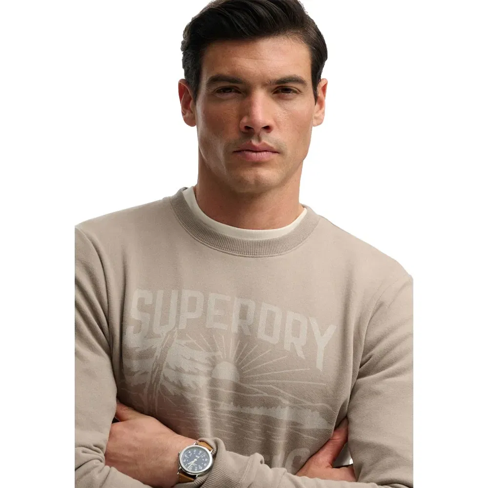Свитшот Relaxed Fit Retro Outdoor Superdry, бежевый — фото 4