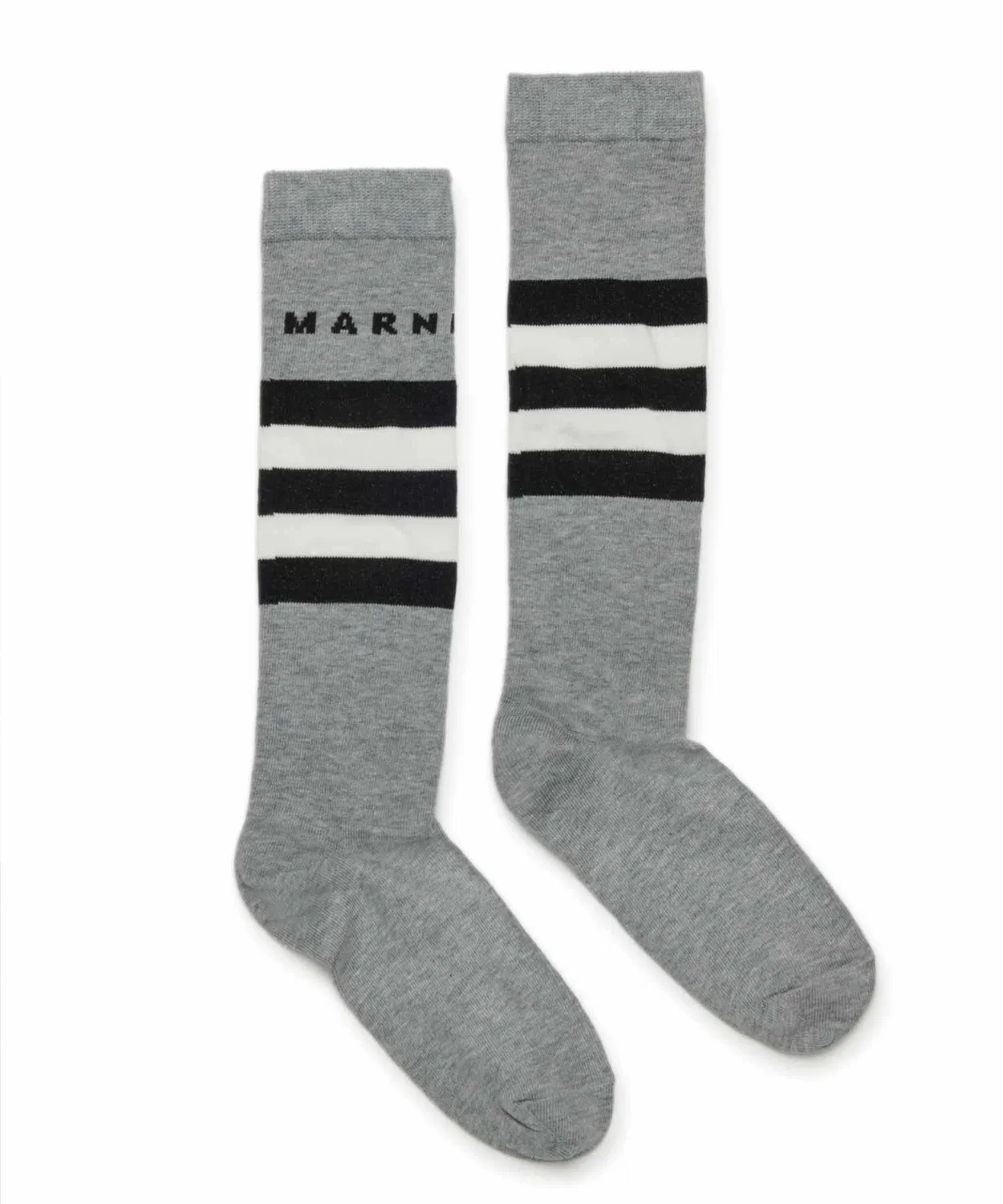 Детские носки с полосатым принтом и логотипом MARNI, Серый