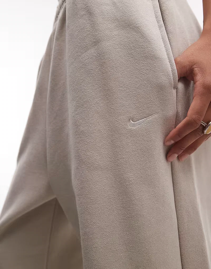 Спортивные брюки Nike Studio Fleece с отворотами, бежевый — фото 3