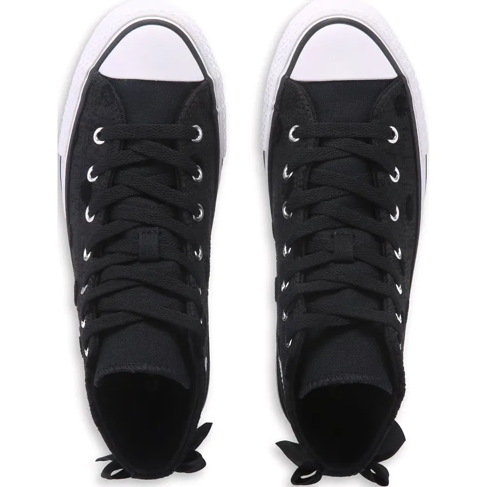 Детские высокие кеды Chuck Taylor All Star Lift Converse, Black Polka Dot Bow — фото 4