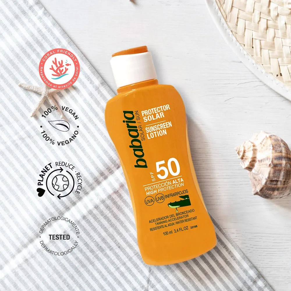 Солнцезащитное молочко SPF50+ Babaria с алоэ вера, 100 мл — фото 4