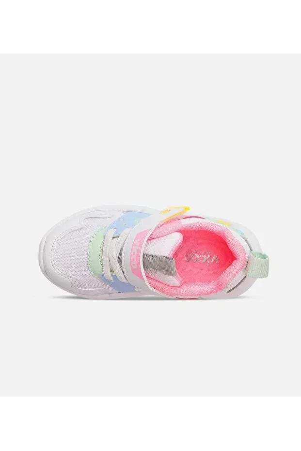 Детские спортивные кроссовки для девочек с липучкой Vicco, White — фото 3
