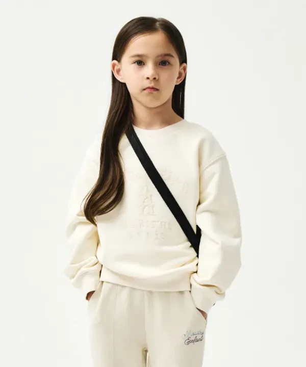 Свитшот с вышивкой Эйфелевой башни, Marithé Kids, кремовый — фото 2