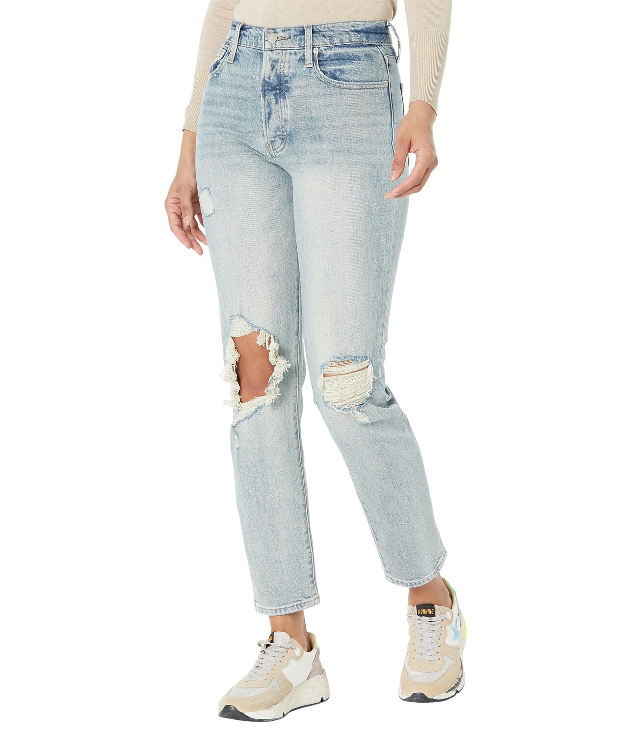 

Джинсы Lucky Brand, High-Rise Drew Mom Jeans in Atmosphere Destructed