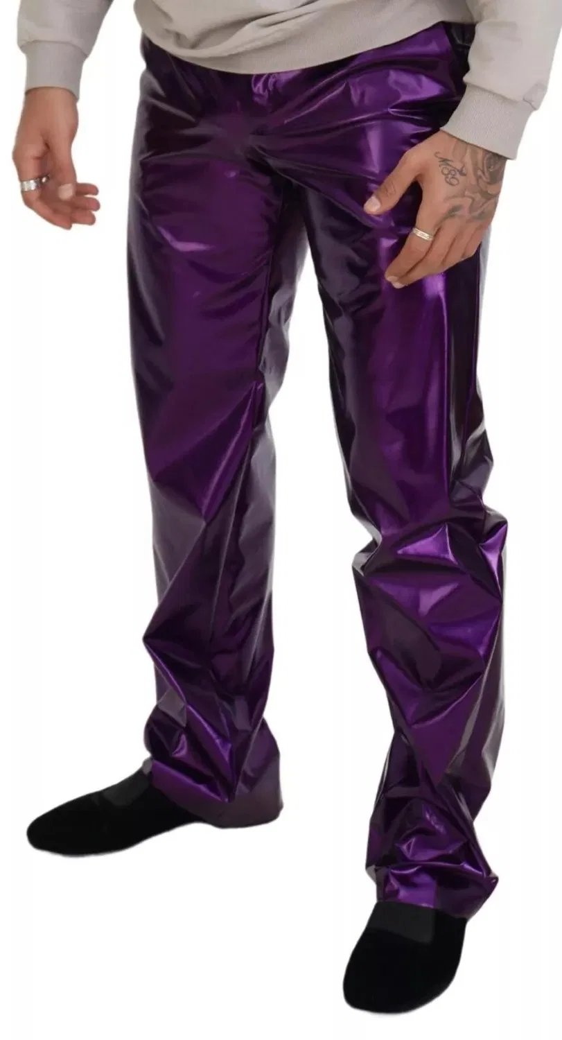 Мужские прямые брюки с логотипом Dolce & Gabbana, Purple
