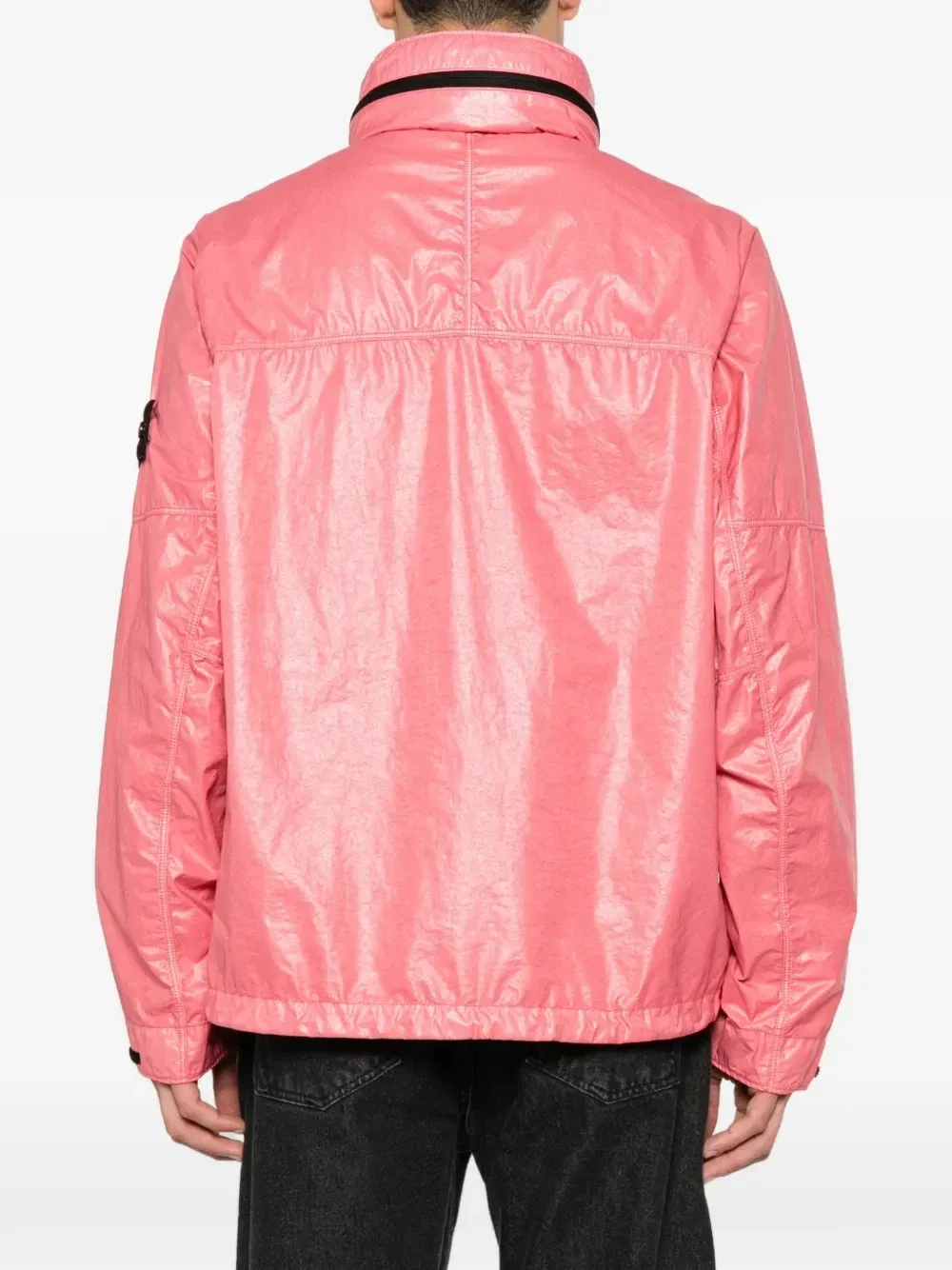 Куртка с нашивкой-логотипом на молнии Stone Island, розовый — фото 4