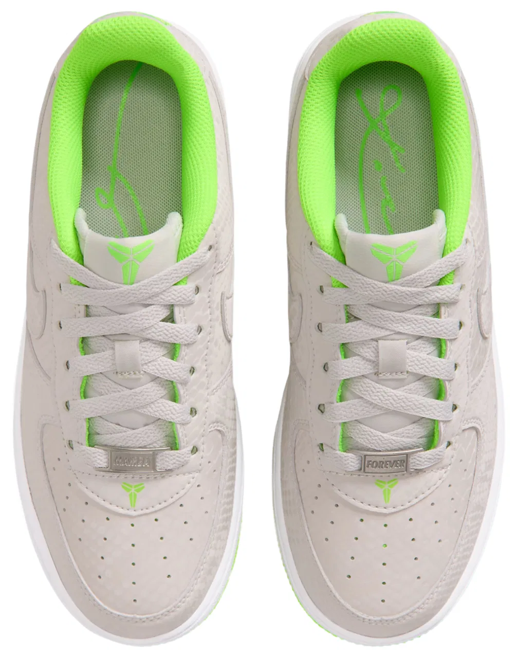 Детские кроссовки для мальчиков с кожаным верхом Kobe Air Force 1 Nike, Grey Green — фото 4