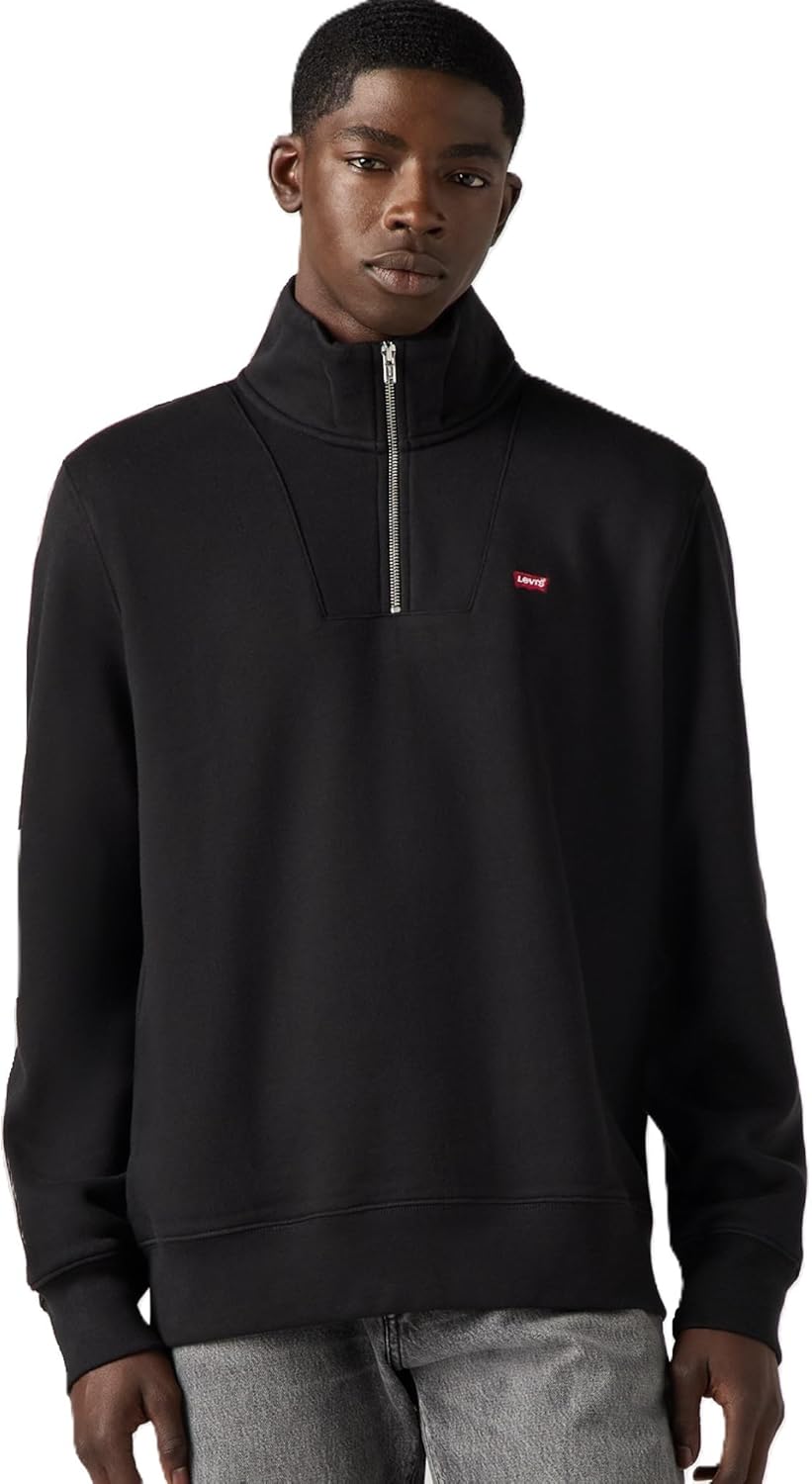

Толстовка Levi's с логотипом LEVI'S, застежка на молнию до середины груди, с длинными рукавами, мужская, черный