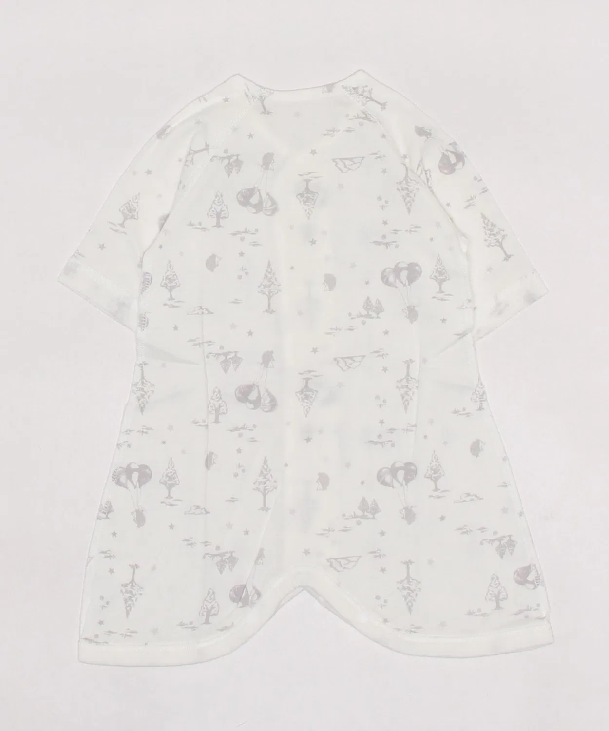 Детский комбинезон-боди с принтом ежика, модель One-Touch, combimini, Off White — фото 3