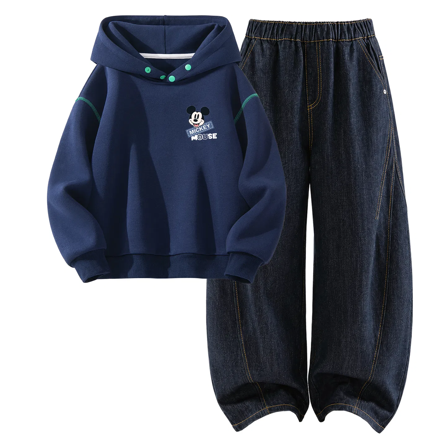Детский спортивный комплект с капюшоном, с принтом, Disney, Navy Blue/Denim Black