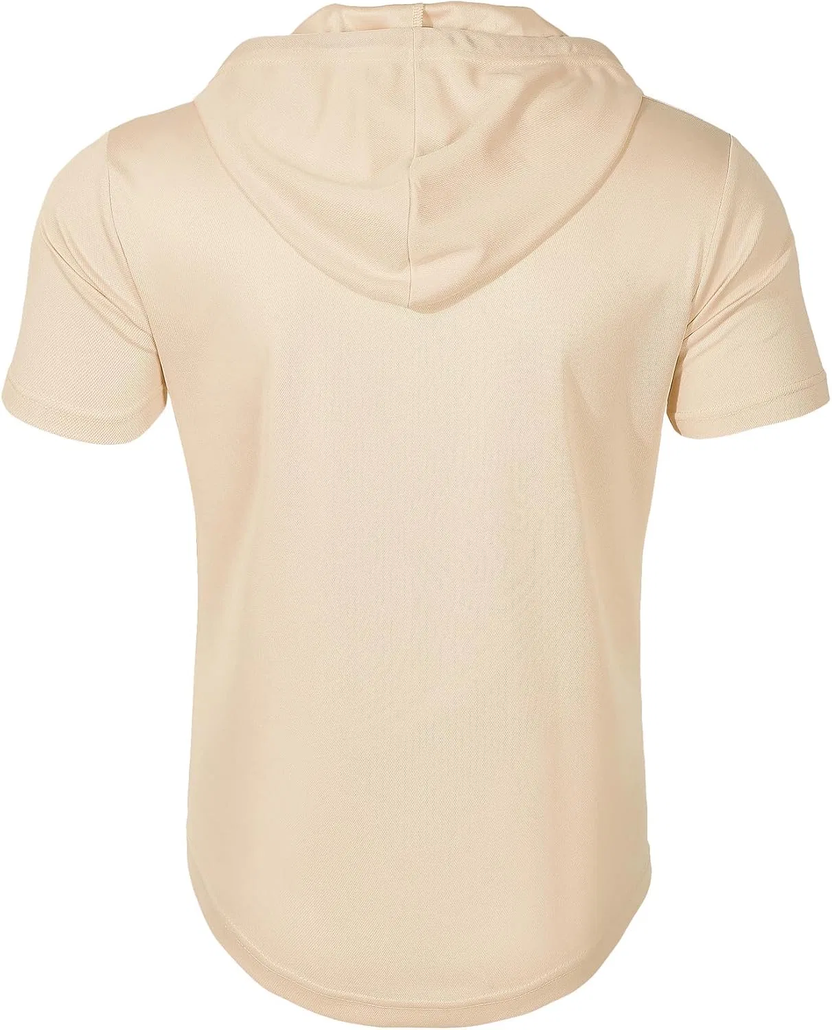 Мужская футболка с четвертью молнией и капюшоном, Khaki — фото 4