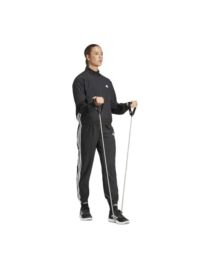 Куртка разминочная с длинным рукавом Workout Essentials 3-Stripes Adidas, черный — фото 4