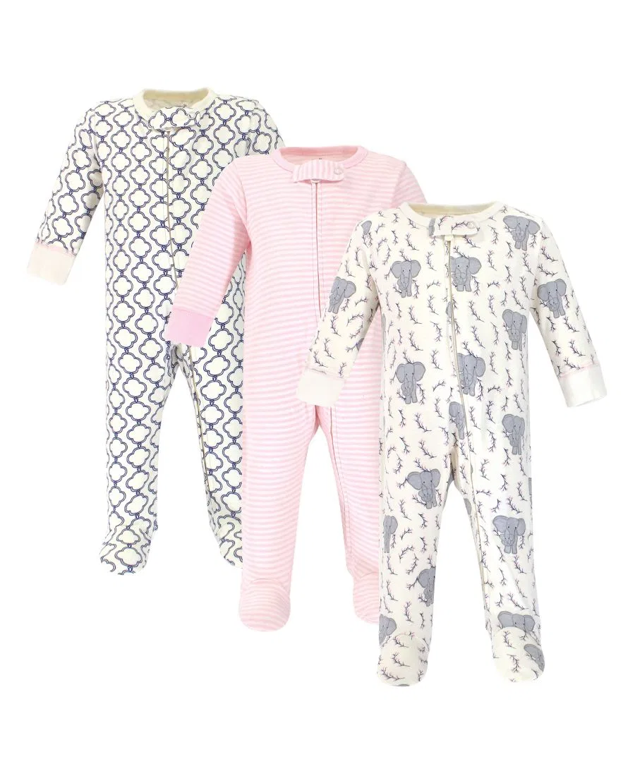 Комплект из 3 боди-комбинезонов Natural Cotton Sleep and Play Touched by Nature, Girl Elephant