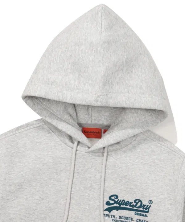 Худи с винтажным малым логотипом, Superdry, меланжевый серый — фото 3