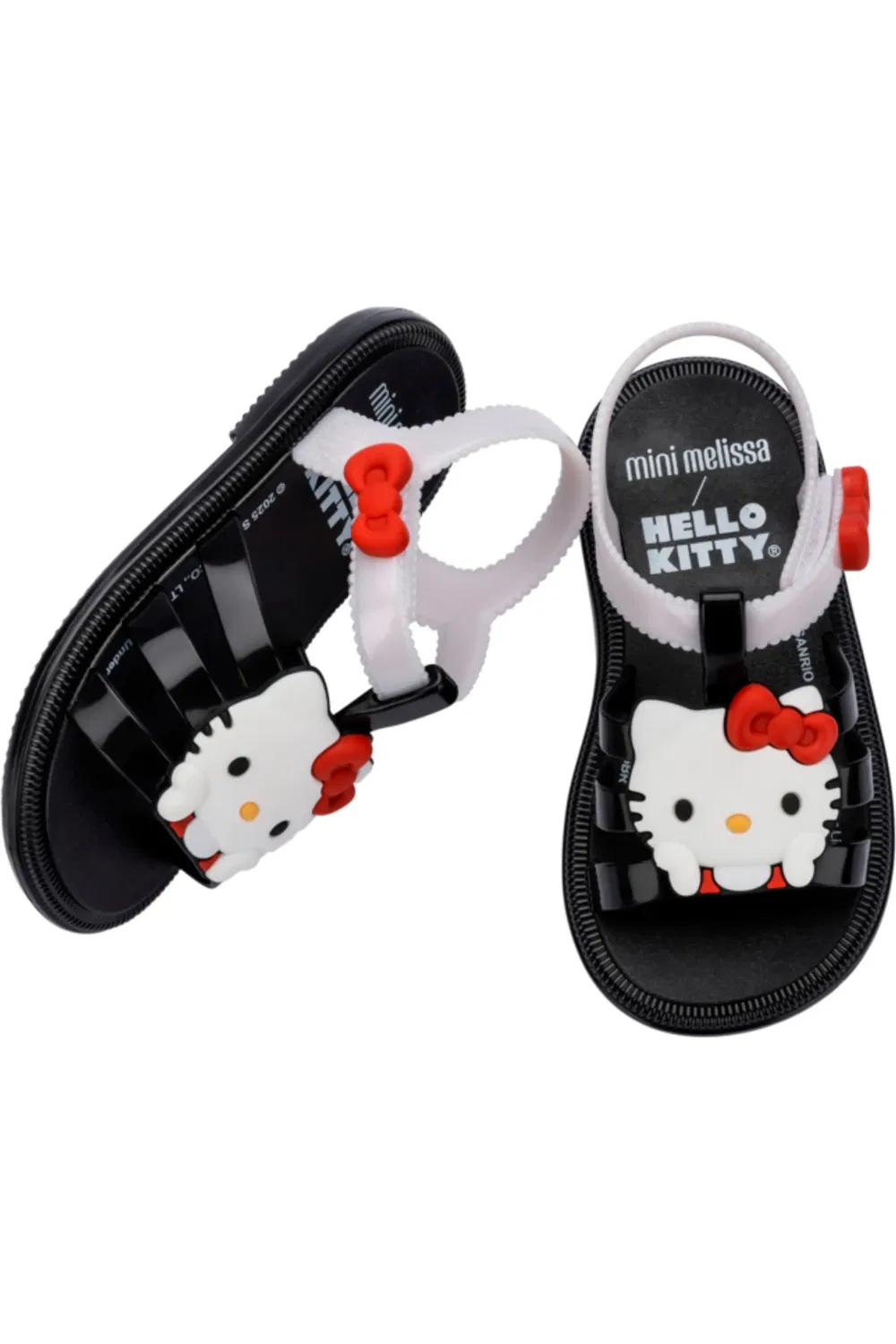 Сандалии детские с аппликацией Hello Kitty Hip Sandal Mini Melissa, черно-белый — фото 4