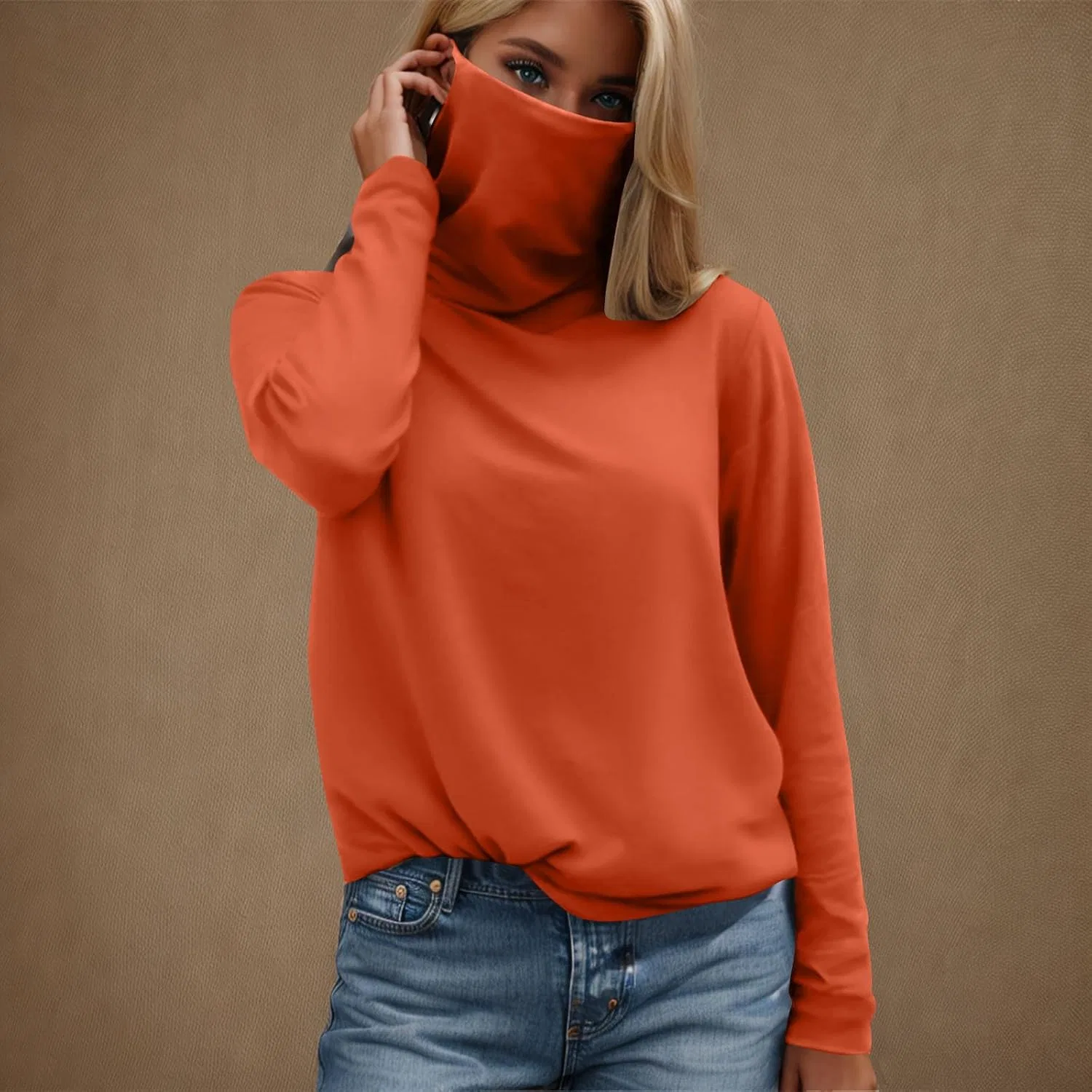 Женская футболка с защитой от солнца UPF 50+ для активного отдыха, Orange — фото 3