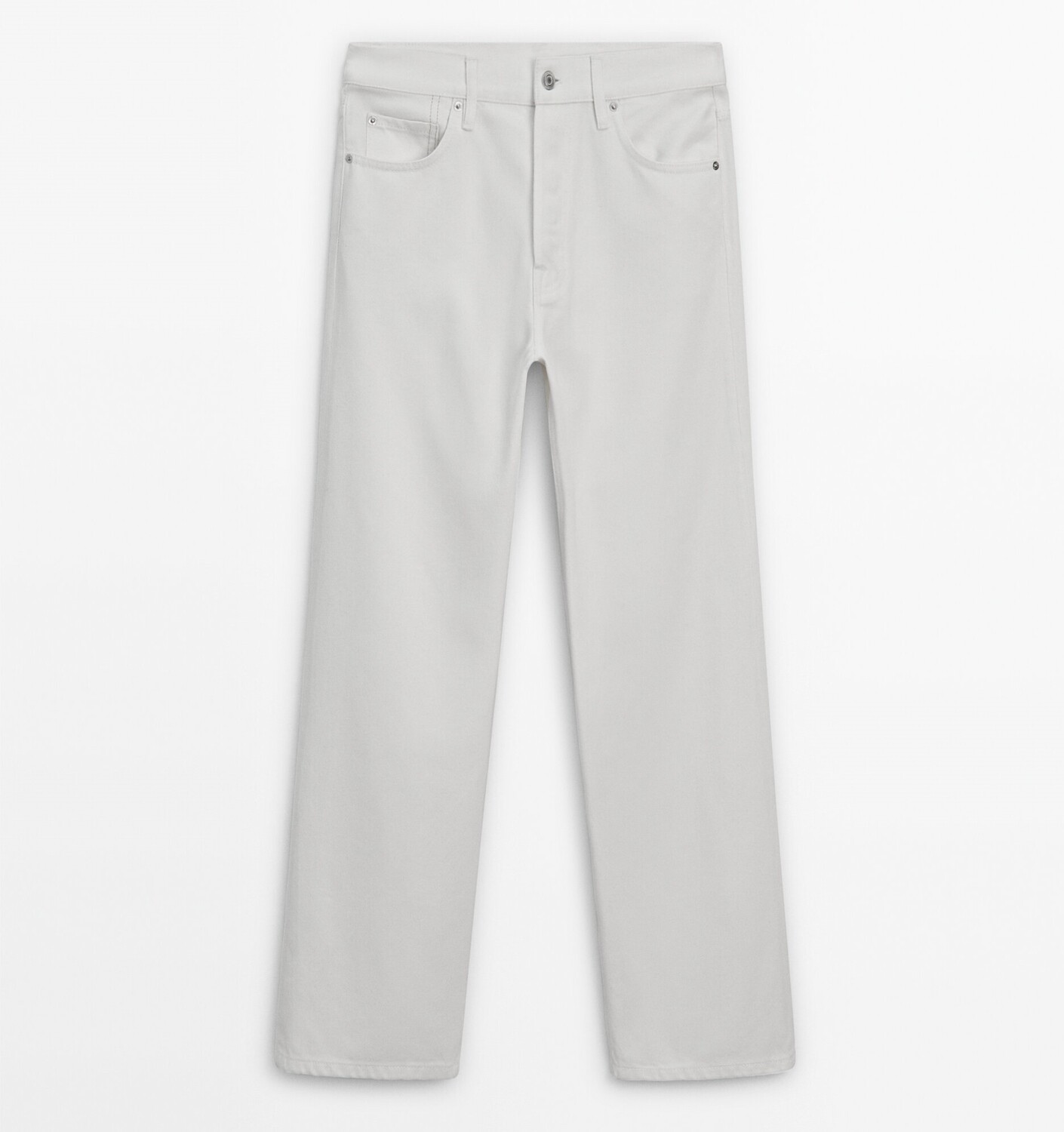 

Джинсы Massimo Dutti Straight Fit High-waist, кремовый, Белый, Джинсы Massimo Dutti Straight Fit High-waist, кремовый