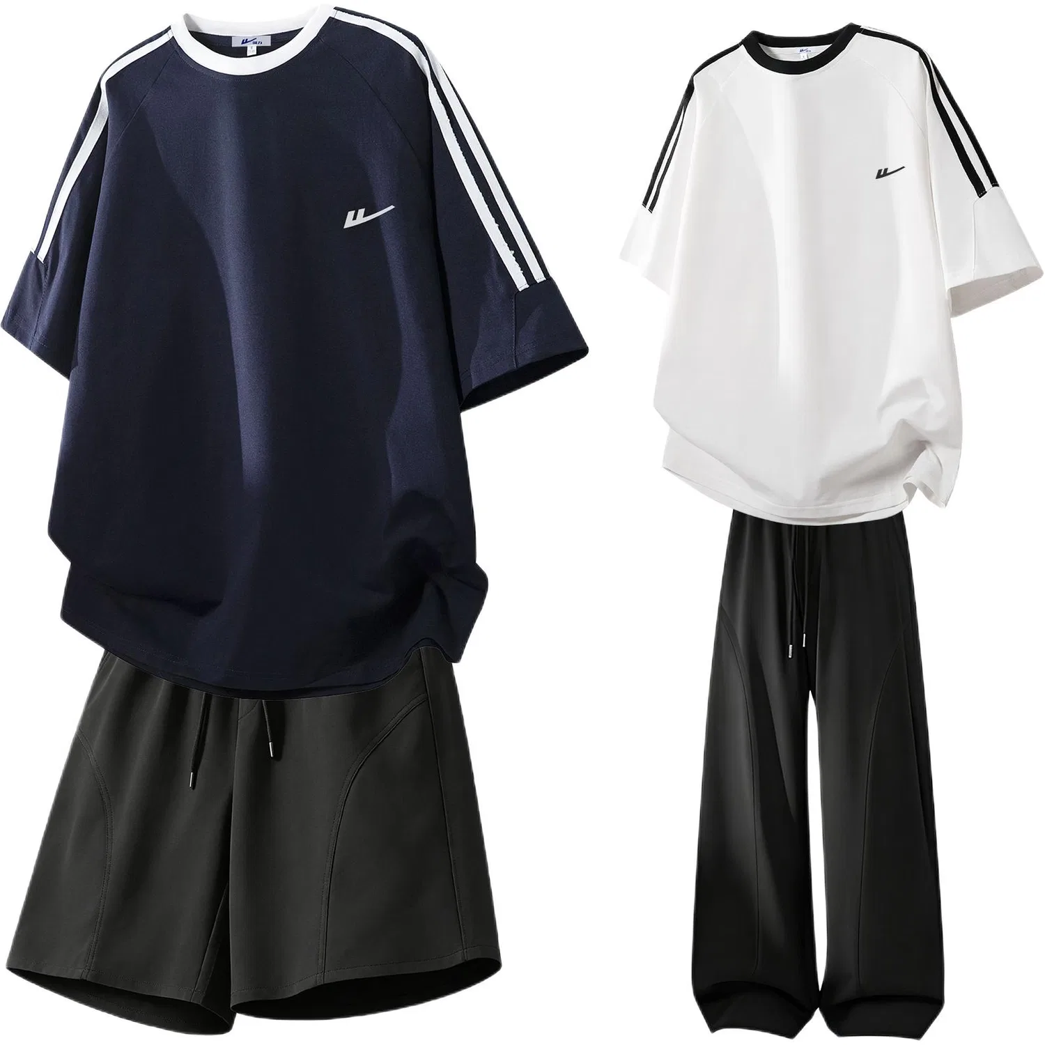 Детский спортивный комплект Navy Blue Shorts+White Pants WARRIOR
