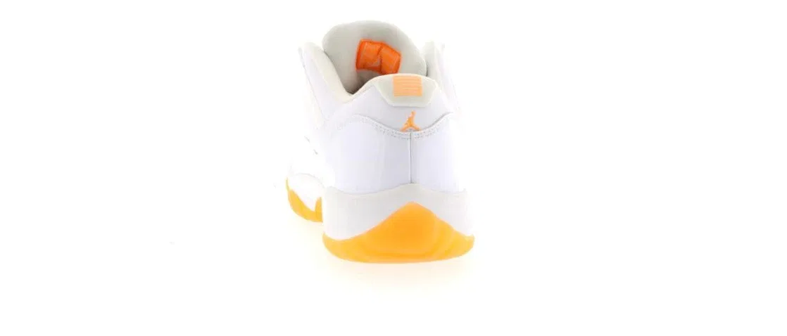 Детские кроссовки для мальчиков и девочек с низким верхом Jordan 11 Retro Low Citrus Jordan, White/White-Citrus — фото 4
