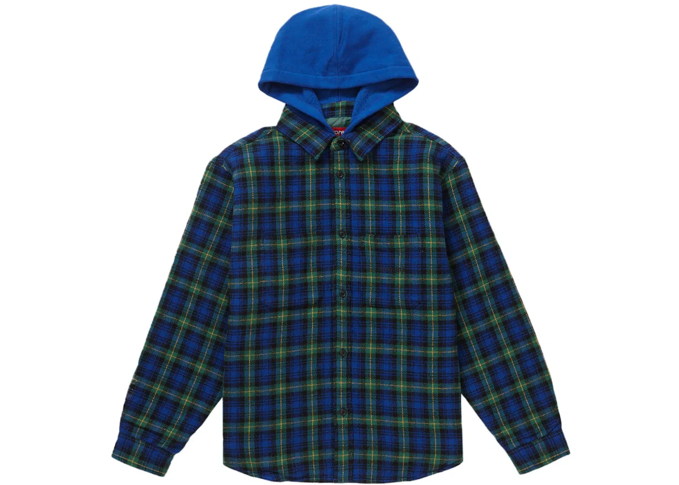 Мужская фланелевая рубашка-худи с капюшоном Tartan Supreme, Blue