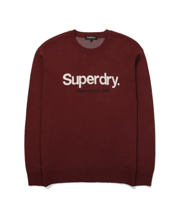 Свитер с логотипом Superdry, бордовый