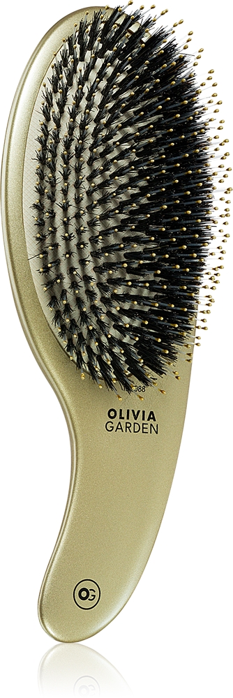 

Экспертная изогнутая нейлоновая щетка для волос с золотой щетиной и нейлоном Olivia Garden, 1 шт