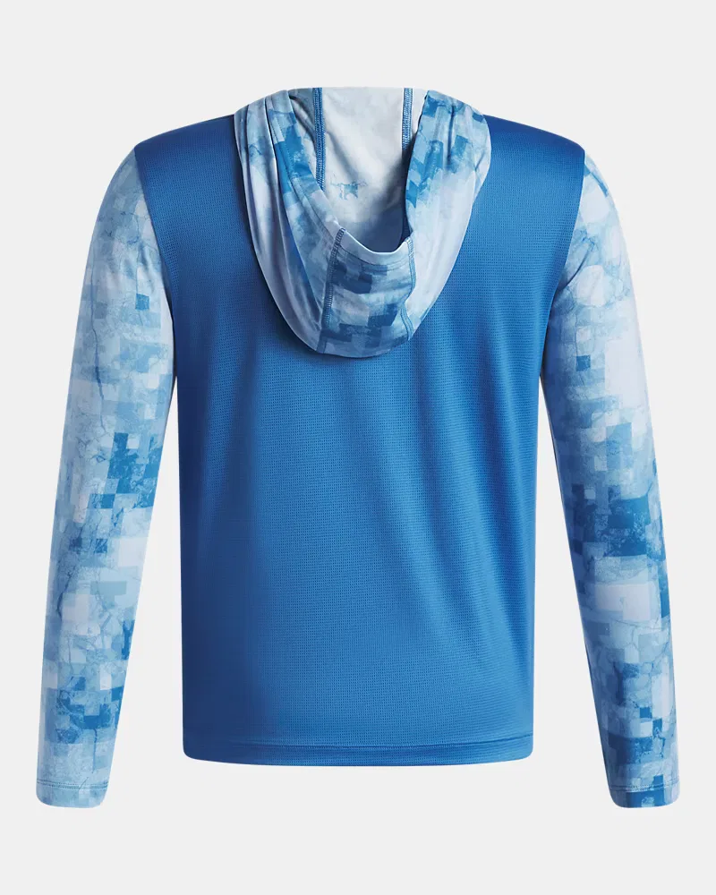 Худи детское с сетчатой вставкой на спине UA Vanish Printed UnderArmour, Aegean Blue — фото 2