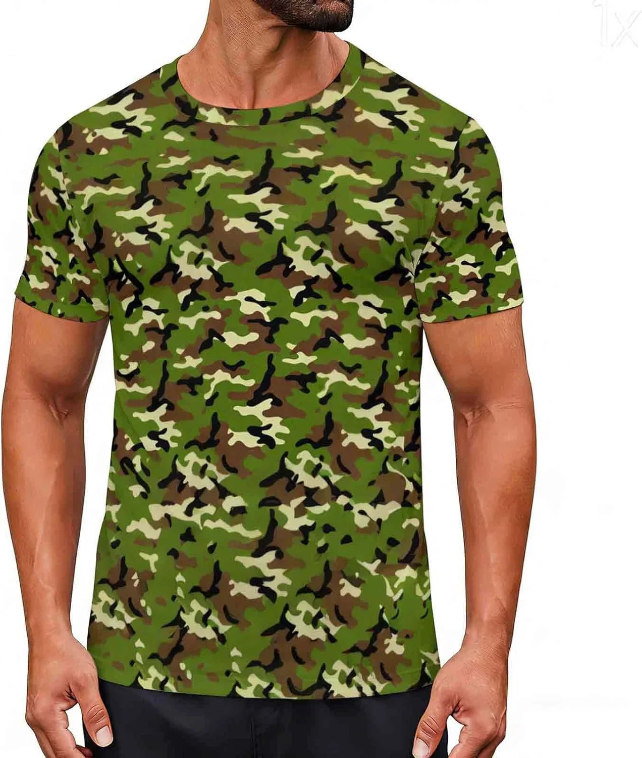 Мужская футболка с камуфляжным принтом, Multicolor