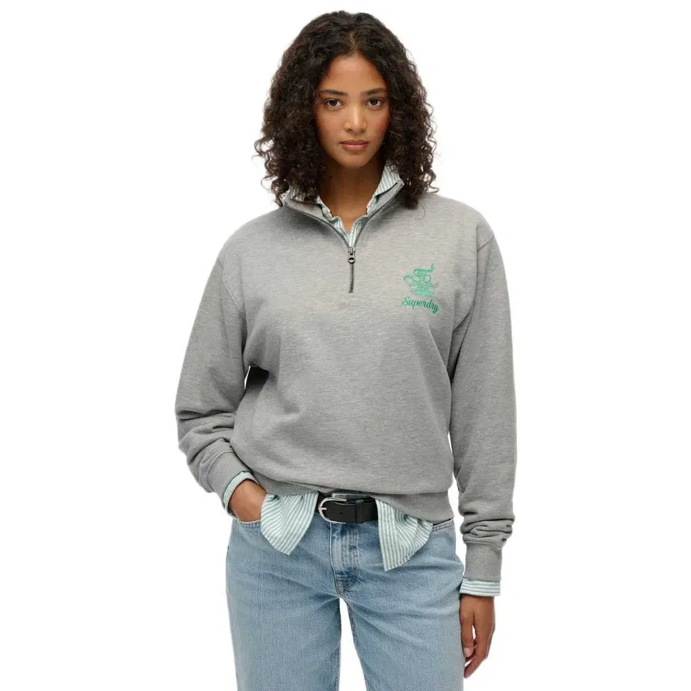 Свитер на молнии Country Club Superdry, серый