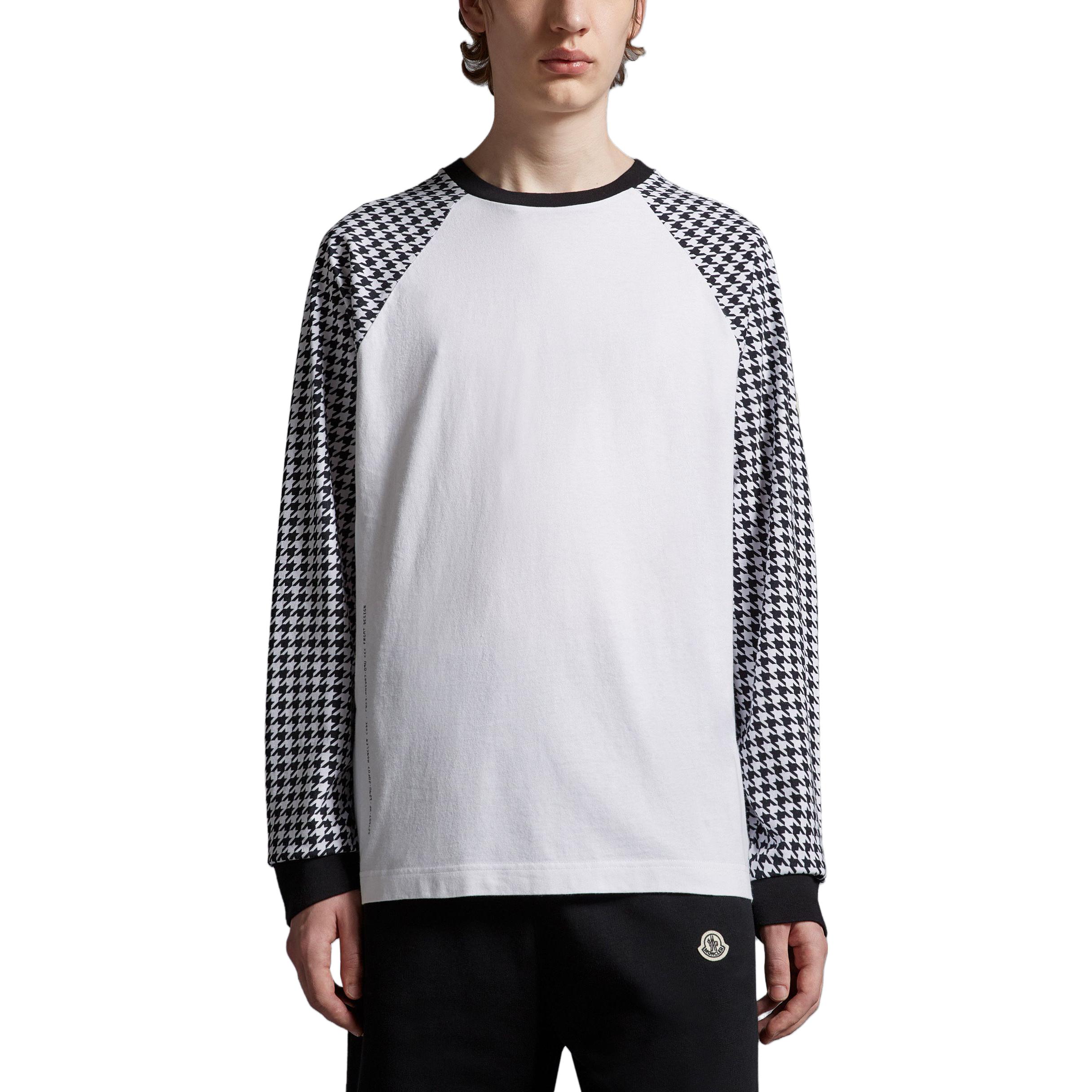 Футболка X Fragment Hiroshi Fujiwara Houndstooth с длинным рукавом Moncler, белый — фото 4