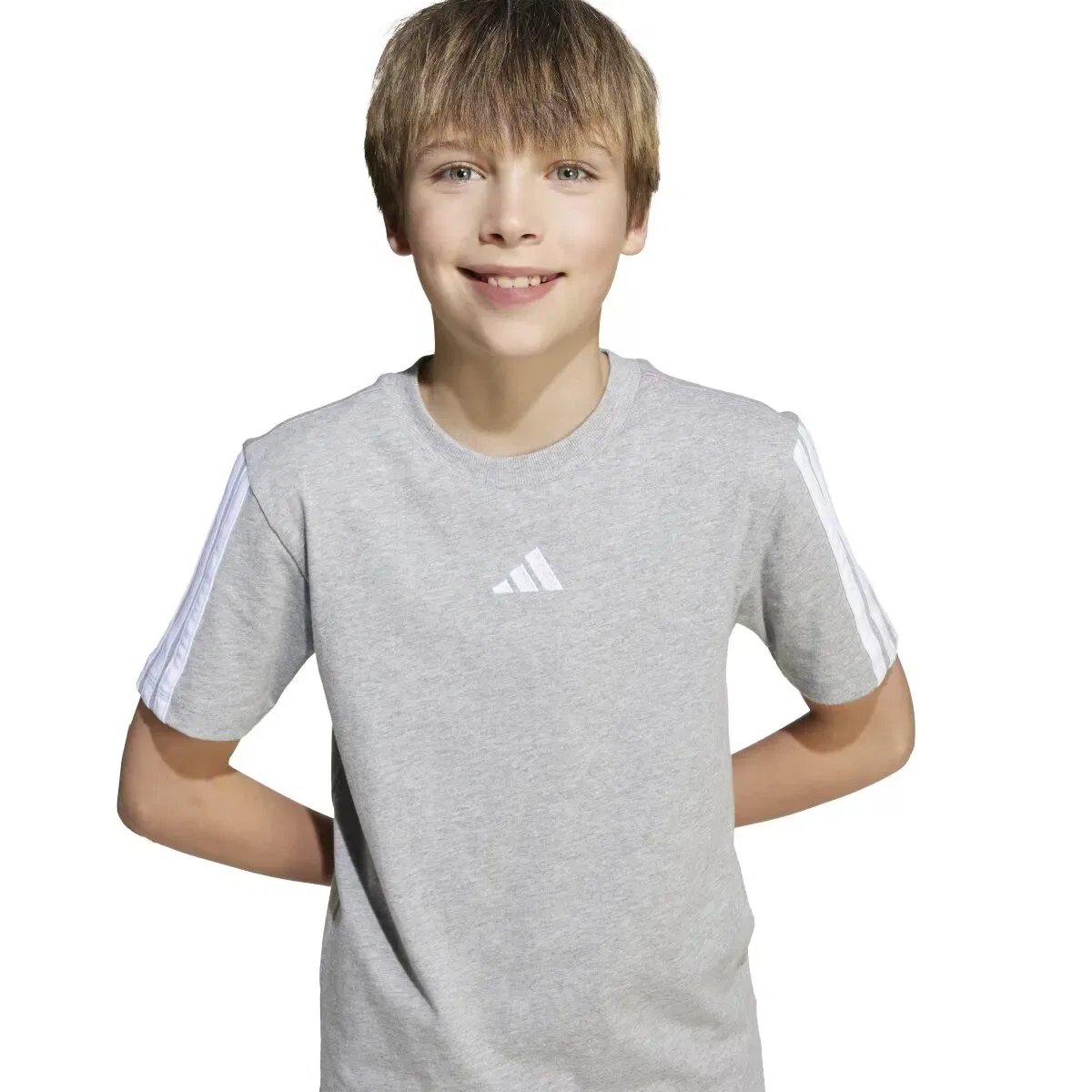 Детское футболка для мальчиков с длинным рукавом adidas, Gris — фото 4