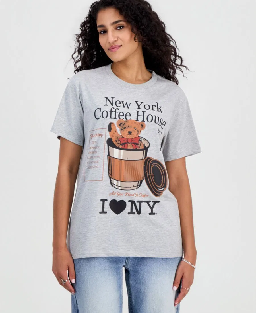 Футболка с графическим принтом Bear Coffee Grayson Threads, The Label, Lt Heather Grey