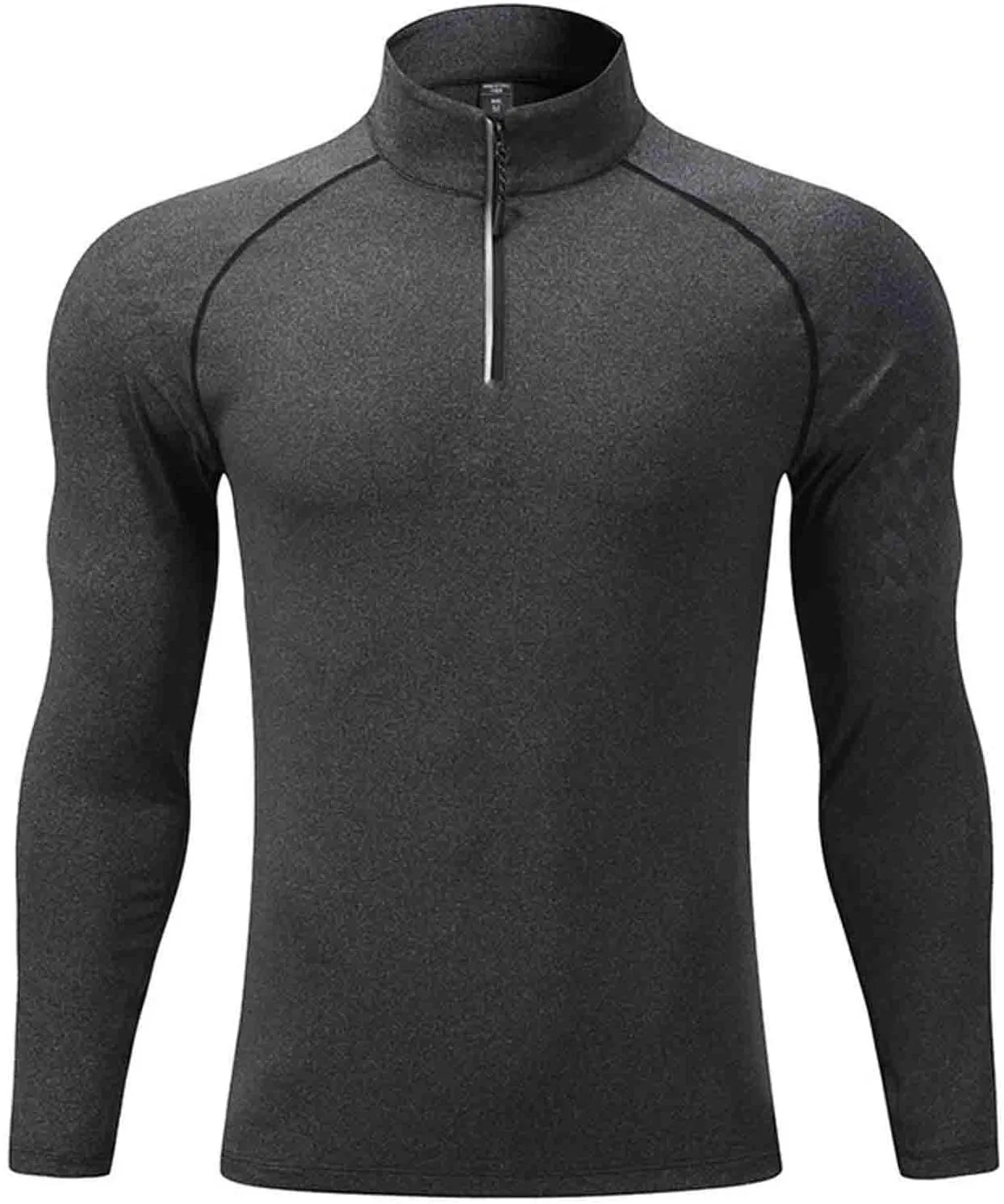 Мужская длинная футболка с четверть-застежкой Quick Dry, Gray