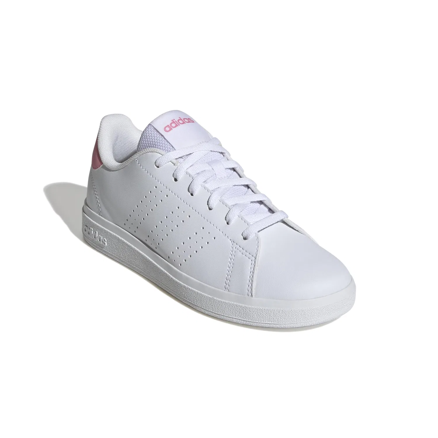 Детские кроссовки для мальчиков на шнуровке Advantage Base 2.0 Junior Adidas, Cloud White Bliss Pink Core Black — фото 3