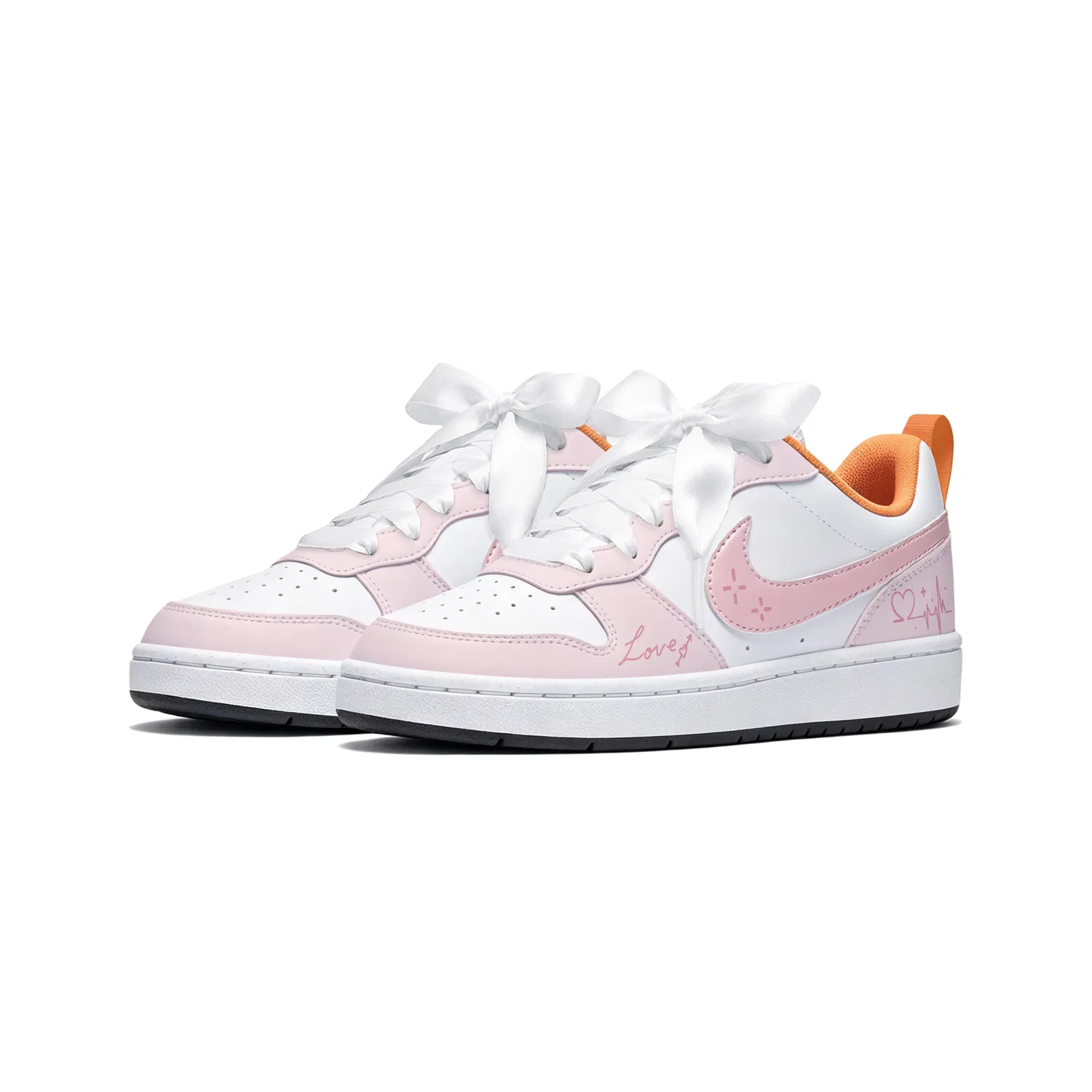 Детские кроссовки для скейтбординга с принтом, Nike Court Borough 2, Nike, Pink — фото 4