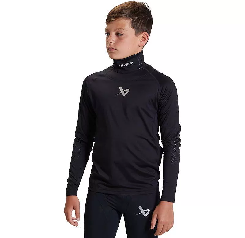 

Хоккейная базовая рубашка Bauer Youth с длинными рукавами NeckProtect, черный