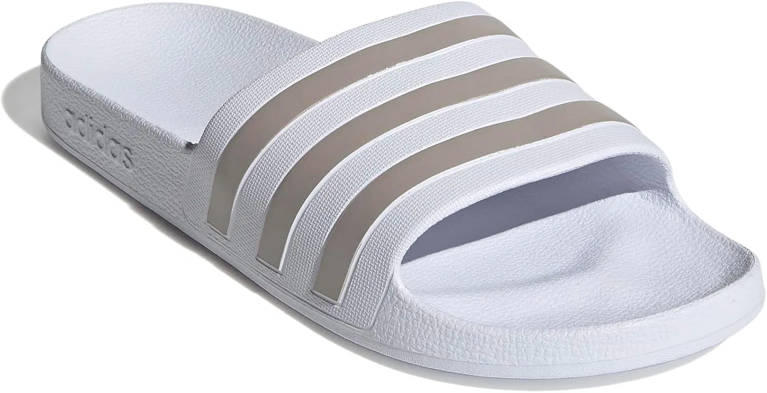 Сандалии Adilette Aqua, белый/платиновый металлик/белый adidas — фото 4